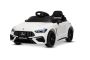 Macchina elettrica per bambini Mercedes CLE 12V con trazione posteriore, bianca, monoposto, batteria al litio, luci LED, sedile largo, telecomando 2,4 GHz, lettore MP3 con ingresso USB/AUX e connessione Bluetooth, Licenza ORIGINALE