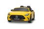 Auto elettrica per bambini Mercedes GT63 AMG 24V con trazione 4x4, gialla, due posti, sedile del conducente regolabile, ruote morbide in EVA, telecomando 2,4 GHz, USB/Bluetooth, motori 200W, sospensioni, batteria al litio, luci LED, licenza ORIGINALE