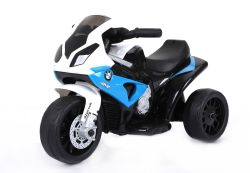 BMW S 1000 RR Triciclo, motociclo a batteria, 3 ruote, con licenza, 1x motore, batteria 6V, Blu