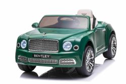 Auto elettrica Bentley Mulsanne 12V, verde, Sedile in similpelle, Telecomando 2.4 GHz, Ruote Eva, Ingresso USB/Aux, Sospensione, Batteria 12V/7Ah, Luci LED, Ruote Soft EVA, Motore 2 X 35W, Patente ORIGINALE