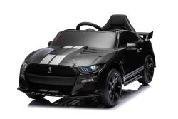 Ford Shelby Mustang GT 500 Cobra Auto elettrica per bambini, Nera, Telecomando 2,4 GHz, ingresso USB, luci LED, motore 2 x 30 W, licenza ORIGINALE