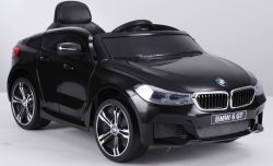 Electric Ride on Car BMW 6GT - Sella singola, nera, con licenza originale, alimentata a batteria, portiere apribili, 2x motore, batteria 2x 6V / 4 Ah, telecomando 2.4 Ghz, avviamento regolare