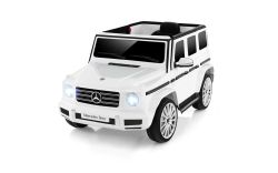 Macchinina Elettrica Mercedes G Nuova, Bianco, Originale con Licenza, Alimentata a Batteria, Porte Apribili, Singolo Sedile, 2 Motori, Batteria al Litio, Telecomando 2.4 GHz, Sospensione Posteriore, Partenza Morbida