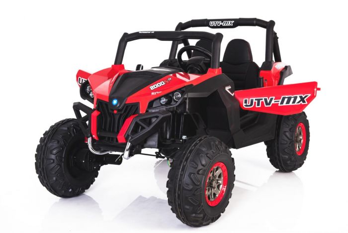 New Rsx Rosso Macchina Elettrica Per Bambini 24v 2 4 Ghz 4 X Motor Telecomando Due Posti Chiave Di Accensione Ruote Soft Eva Usb Scheda Sd