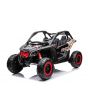 Auto elettrica Can-am Maverick, nera, biposto, sospensione anteriore e posteriore, telecomando da 2,4 Ghz, batteria portatile, motori 4 x 35 W, ruote EVA, sedile conducente regolabile, lettore MP3 con ingresso USB/SD, con licenza