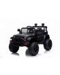 Auto elettrica OFFROAD con trazione posteriore, nera, batteria 12V, telaio alto, sedile largo, assi sospesi, telecomando 2,4 GHz, lettore MP3 con ingresso USB, luci a LED