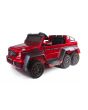 Auto elettrica per bambini Mercedes-Benz G63 6X6, schermo LCD, luci di fondo, 2,4 Ghz, 12V/14AH, batteria estraibile, 4 X MOTORE, telecomando, sedile in similpelle, ruote EVA, radio FM, servomotore, due pedali, verniciata rossa, monoplaza