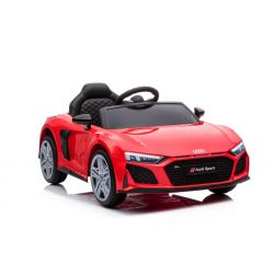 Audi R8 Spyder Macchina Elettrica per Bambini Nuovo tipo, rosso, originale licenza, alimentato a batteria, porte apribili, sedile in plastica, 2x motore da 25 W, batteria da 12 V, telecomando da 2,4 Ghz, avvio regolare, lettore MP3