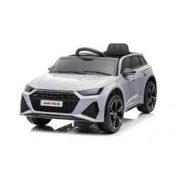 Auto elettrica Audi RS6, Grigio, Sedile in pelle, Porte apribili, Motore 2x 25W, Batteria 12 V, Telecomando 2,4 Ghz, Ruote EVA morbide, Luci LED, Avviamento graduale, Ammortizzatori, Licenza ORIGINALE