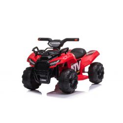 QUAD MINI elettrico 6V, Rosso, Lettore MP3 con ingresso USB/AUX, Motore 1 X 25W, Batteria 6V/4Ah, Fari Funzionali