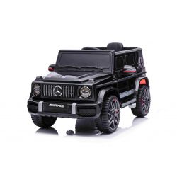 Carrozzeria elettrica Mercedes G con porte alte, nera, ruote in EVA, Monoposto, Batteria 12V, Telecomando 2,4 GHz, Motore 2 X, Sospensione posteriore, Ingresso USB/AUX, Licenza ORIGINALE