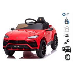 Sella elettrica per auto Lamborghini URUS, rossa, con licenza originale, alimentazione a batteria, porte ad apertura verticale, 2x motore, batteria da 12 V, telecomando da 2,4 Ghz, ruote in EVA morbide, sospensione, avvio regolare