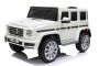 Auto elettrica a spinta Mercedes G500 12V, bianca, telecomando 2,4 GHz, ingresso USB / SD, sospensione posteriore, batteria al litio, luci LED, licenza ORIGINALE