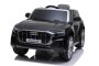 Giro elettrico su auto Audi Q8, nero, con licenza originale, Seduta in similpelle, porte apribili, motore 2 x 25 W, batteria da 12 V, telecomando da 2,4 Ghz, ruote EVA morbide, luci a LED, avvio graduale, licenza ORIGINALE