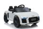 Audi R8 elettrico Ride on Car, piccolo, bianco, con licenza originale, alimentato a batteria, sportelli apribili, motore 2x 35 W, batteria da 12 V, telecomando da 2,4 Ghz, ruote EVA morbide, sospensioni, avviamento dolce