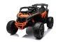 Macchina elettrica per bambini Can-am Maverick monoposto con trazione 4X4, Arancia, sospensioni indipendenti, telecomando da 2,4 Ghz, motori 4 x 35 W, ruote EVA, sedile in pelle, lettore MP3 con ingresso USB/AUX, con licenza