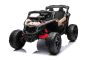 Macchina elettrica per bambini Can-am Maverick monoposto con trazione 4X4, nera, sospensioni indipendenti, telecomando da 2,4 Ghz, motori 4 x 35 W, ruote EVA, sedile in pelle, lettore MP3 con ingresso USB/AUX, con licenza