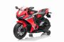 Moto elettrica HONDA CBR 1000RR, con licenza, batteria 12V, sedile in similpelle, ruote in plastica, motore 30W, luci a LED, telaio massiccio, ruote ausiliarie, rosso