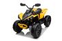 Quad elettrico Ride-on Can-am Renegade, giallo, monoposto, sospensioni anteriori e posteriori, luci a LED, batteria da 12 V, motori 2 x 35 W, ruote EVA morbide, lettore MP3 con ingresso USB/AUX, con licenza