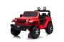 Wrangler JEEP elettrico, rosso, Sedile doppio in similpelle, radio con ingresso Bluetooth e USB, unità 4x4, batteria 12V10Ah, ruote EVA, assi di sospensione, telecomando da 2,4 GHz, con licenza