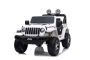 Auto elettrica per bambini Wrangler JEEP, Bianco, Sedile doppio in similpelle, radio con ingresso Bluetooth e USB, unità 4x4, Batteria al litio, ruote EVA, assi di sospensione, telecomando da 2,4 GHz, con licenza