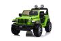 Auto elettrica per bambini Wrangler JEEP, Verde, Sedile doppio in similpelle, radio con ingresso Bluetooth e USB, unità 4x4, Batteria al litio, ruote EVA, assi di sospensione, telecomando da 2,4 GHz, con licenza