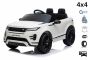 Range Rover EVOQUE elettrico per bambini, bianco, Sedile singolo in similpelle, lettore MP3 con ingresso USB, unità 4x4, batteria 12V10Ah, ruote in EVA, assi delle sospensioni, avviamento con chiave, telecomando Bluetooth da 2,4 GHz, con licenza