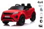 Range Rover EVOQUE elettrico per bambini, rosso, Sedile singolo in similpelle, lettore MP3 con ingresso USB, unità 4x4, batteria 12V10Ah, ruote in EVA, assi delle sospensioni, avviamento con chiave, telecomando Bluetooth da 2,4 GHz, con licenza