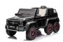 Macchina elettrica per bambini Mercedes-Benz G63 AMG 6X6, monoposto, nera, 6 ruote con sospensioni indipendenti, guida 2 motori da 45 W, batteria 12V10AH, ruote e sedile in plastica, telecomando, con licenza