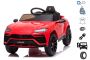 Sella elettrica per auto Lamborghini URUS, rossa, con licenza originale, alimentazione a batteria, porte ad apertura verticale, 2x motore, batteria da 12 V, telecomando da 2,4 Ghz, ruote in EVA morbide, sospensione, avvio regolare