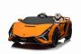 Macchina elettrica per bambini Lamborghini Sian 4X4, arancione, 12V, telecomando 2,4 GHz, ingresso USB/AUX, Bluetooth, sospensioni, porte ad apertura verticale, ruote morbide in EVA, luci a LED, licenza ORIGINALE